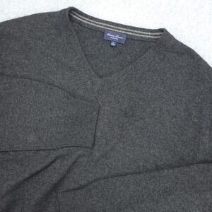Linea Rosso Signature Men's XL Charcoal Gray 100%‎ Cashmere V-Neck Sweater